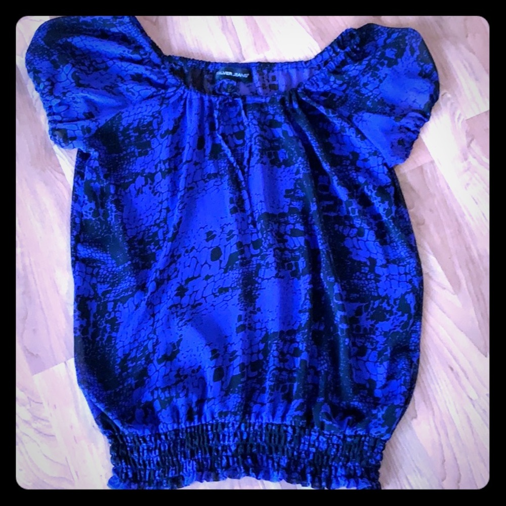 ❄️ sheer cobalt blue/black shirt